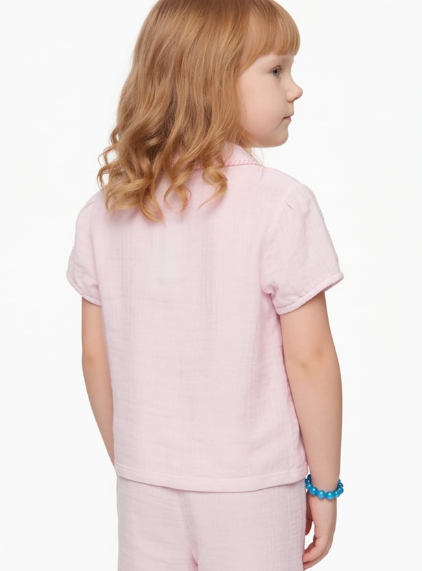 Girls Embroidered Trousers Set