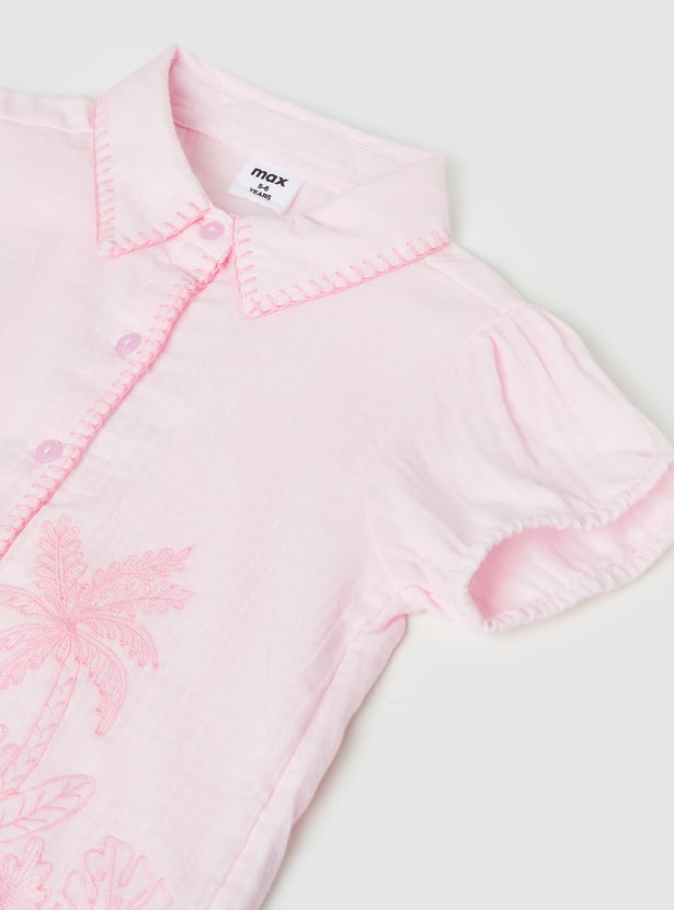 Girls Embroidered Trousers Set