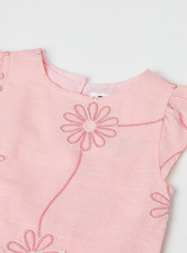 Girls Embroidered Top and Trousers Set