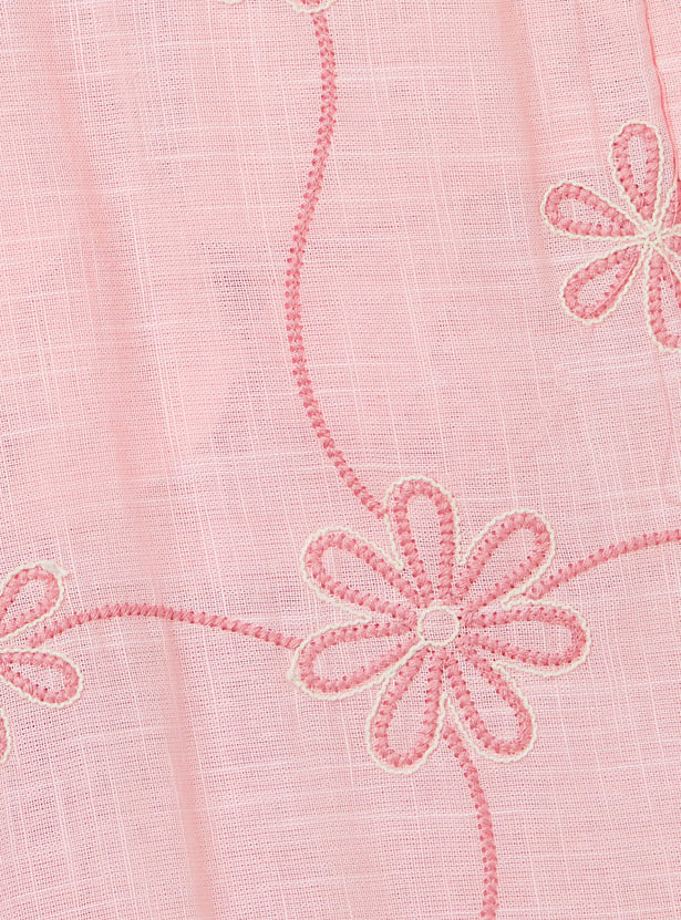 Girls Embroidered Top and Trousers Set