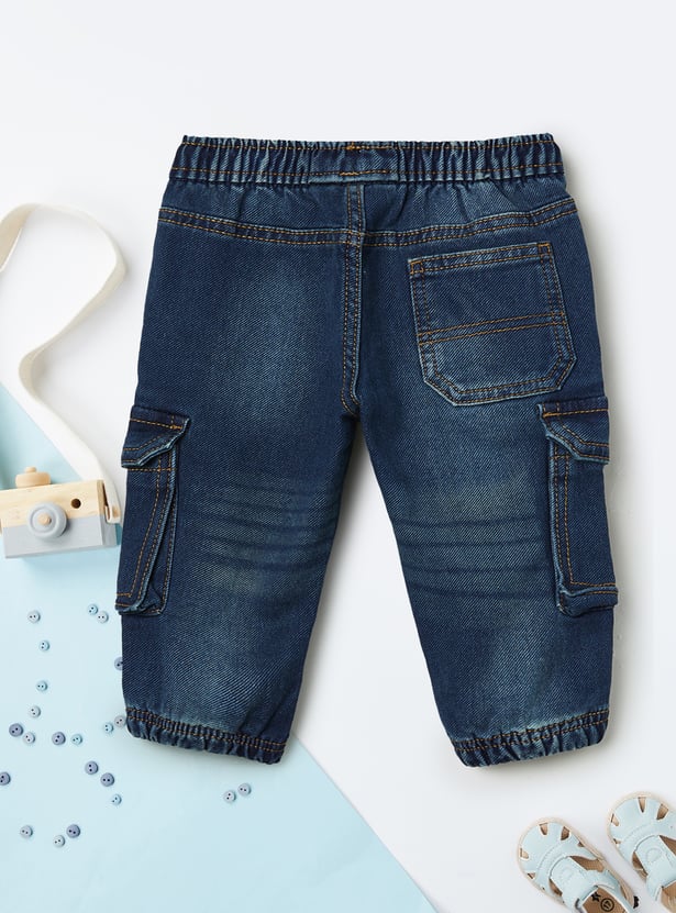 Boys Mid Washed Cargo Joggers