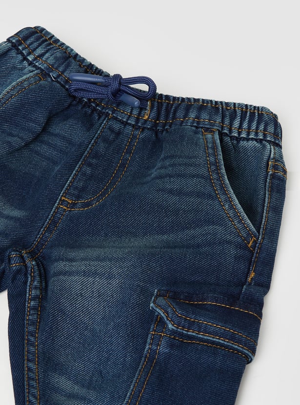 Boys Mid Washed Cargo Joggers