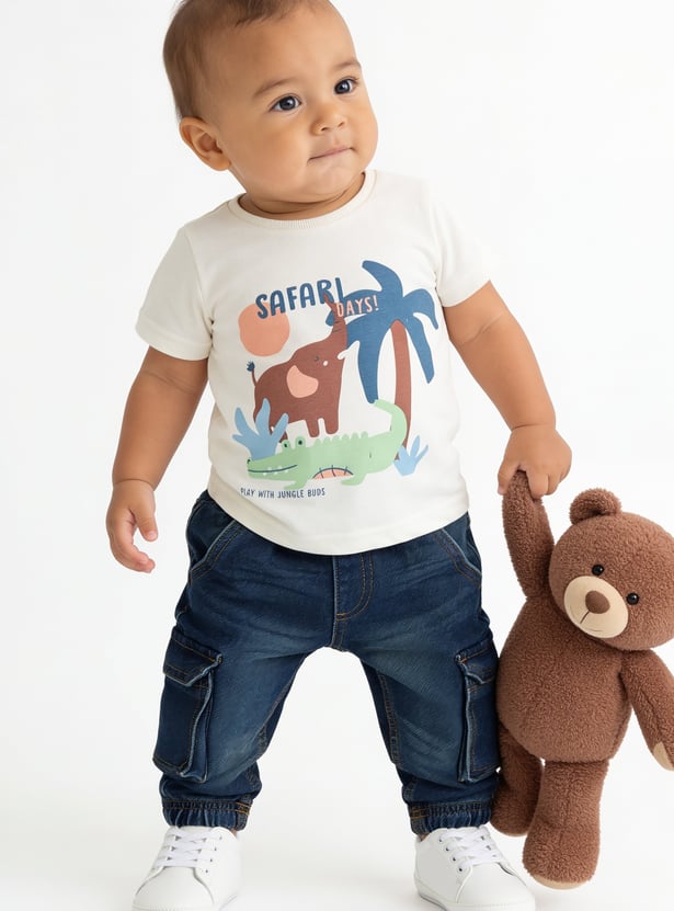 Boys Mid Washed Cargo Joggers