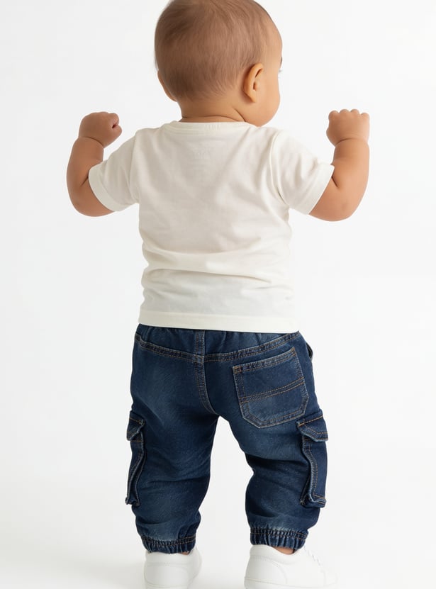 Boys Mid Washed Cargo Joggers