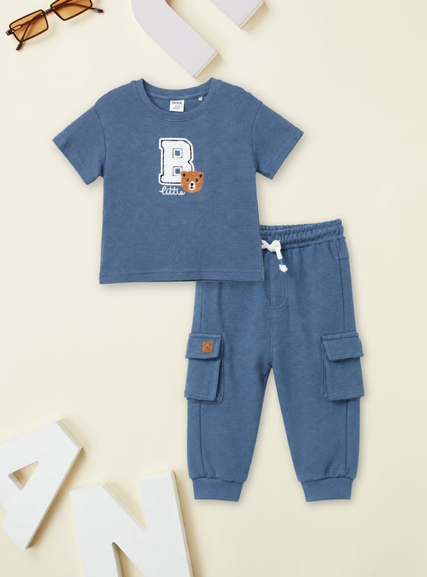Boys Applique T-shirt with Joggers Set