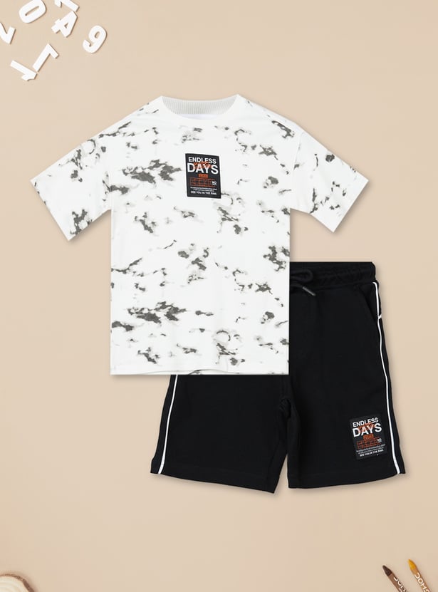 Boys Printed Shorts Set