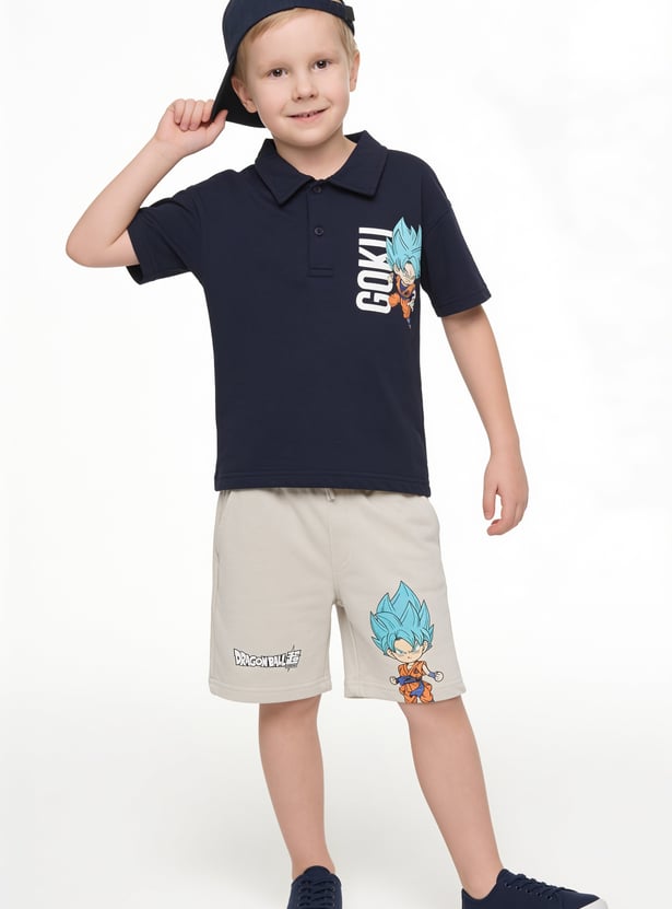 Boys Dragon Ball Goku Print Shorts Set