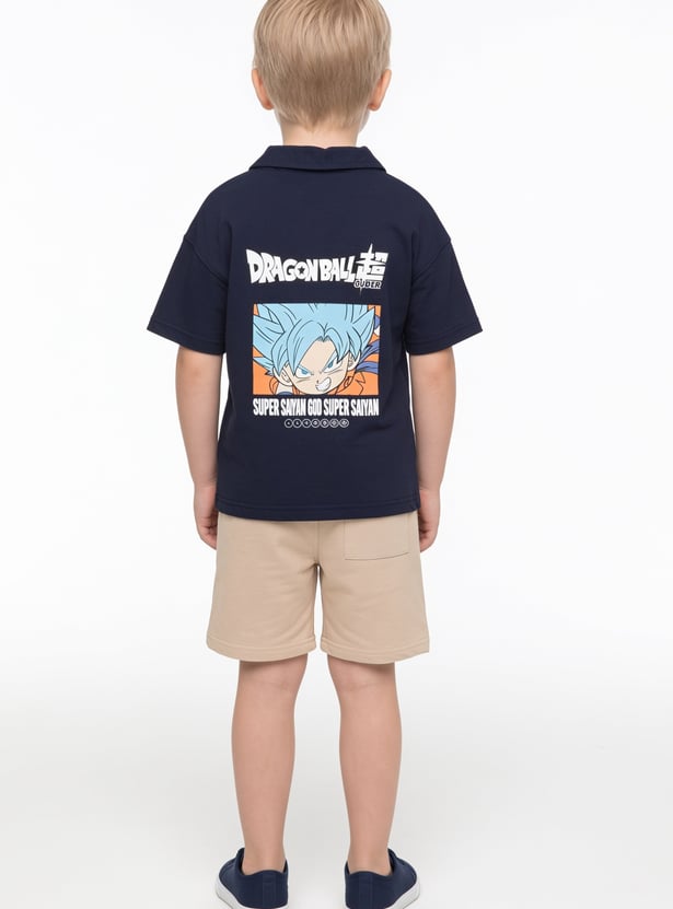 Boys Dragon Ball Goku Print Shorts Set