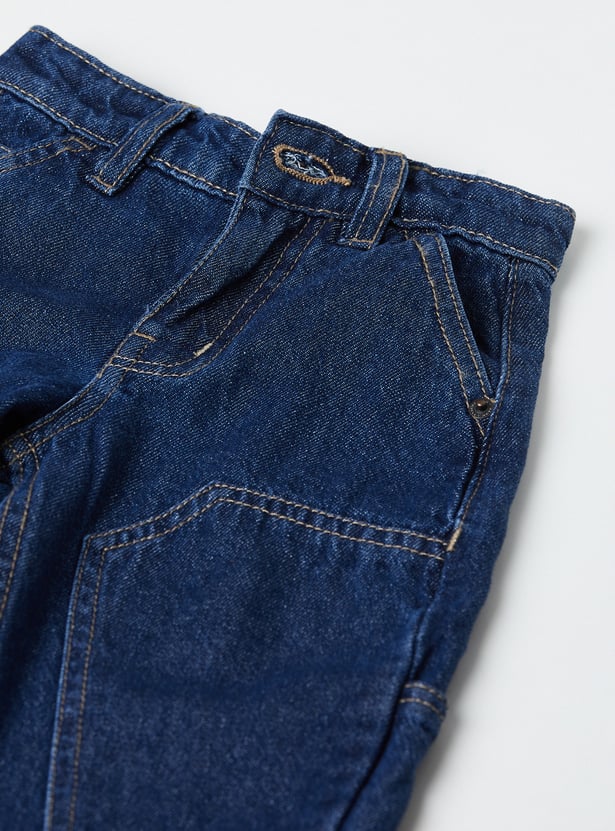 Boys Solid Cargo Jeans