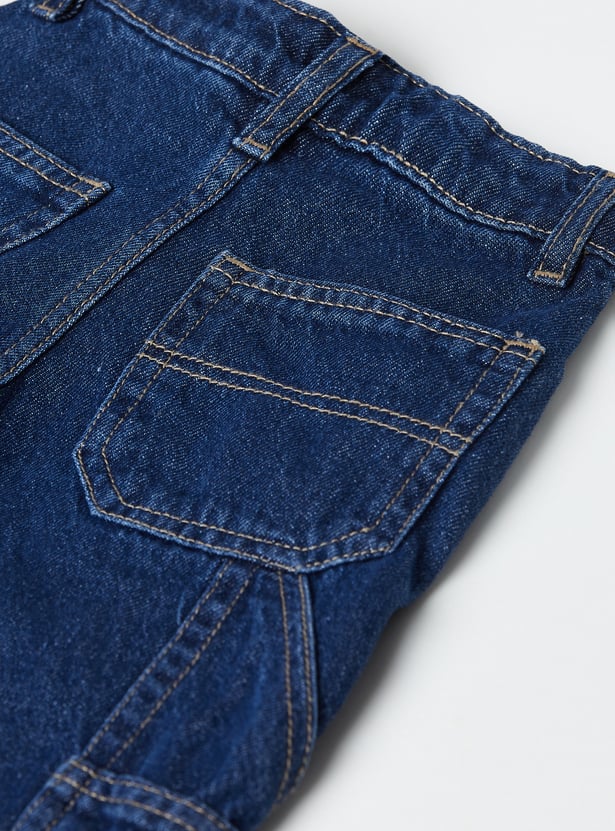 Boys Solid Cargo Jeans