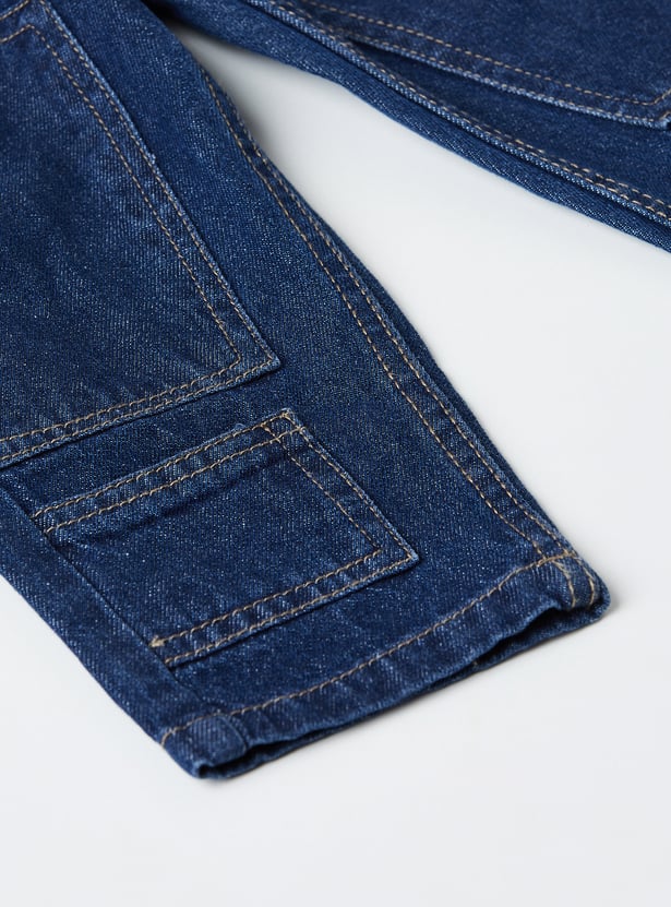 Boys Solid Cargo Jeans
