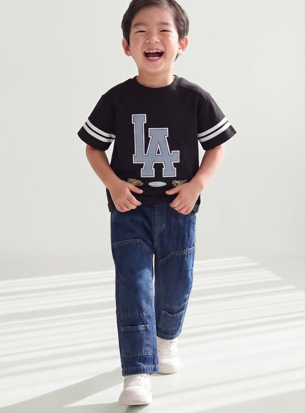 Boys Solid Cargo Jeans
