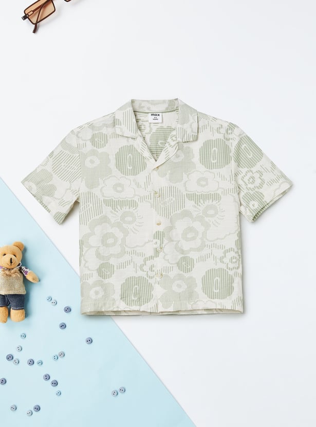 Boys Floral Print Resort Shirt