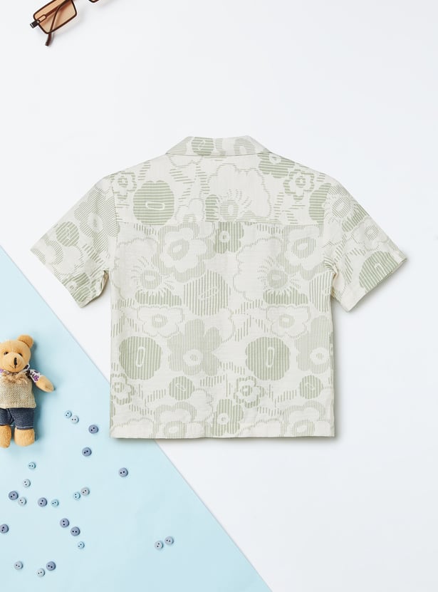Boys Floral Print Resort Shirt