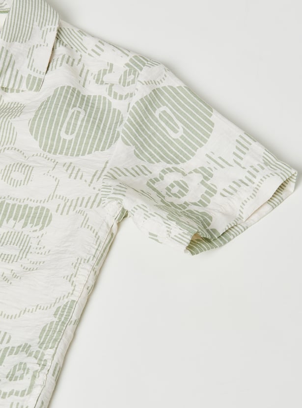 Boys Floral Print Resort Shirt