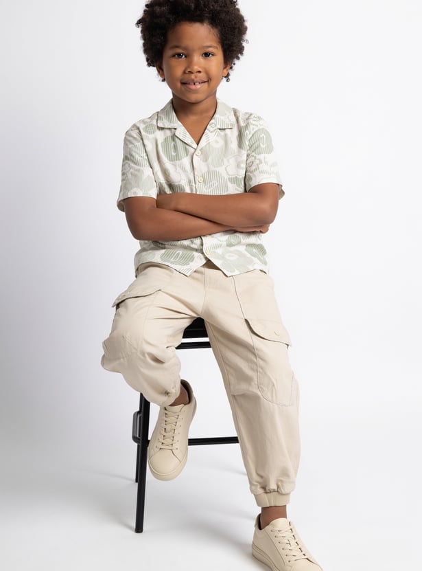 Boys Floral Print Resort Shirt