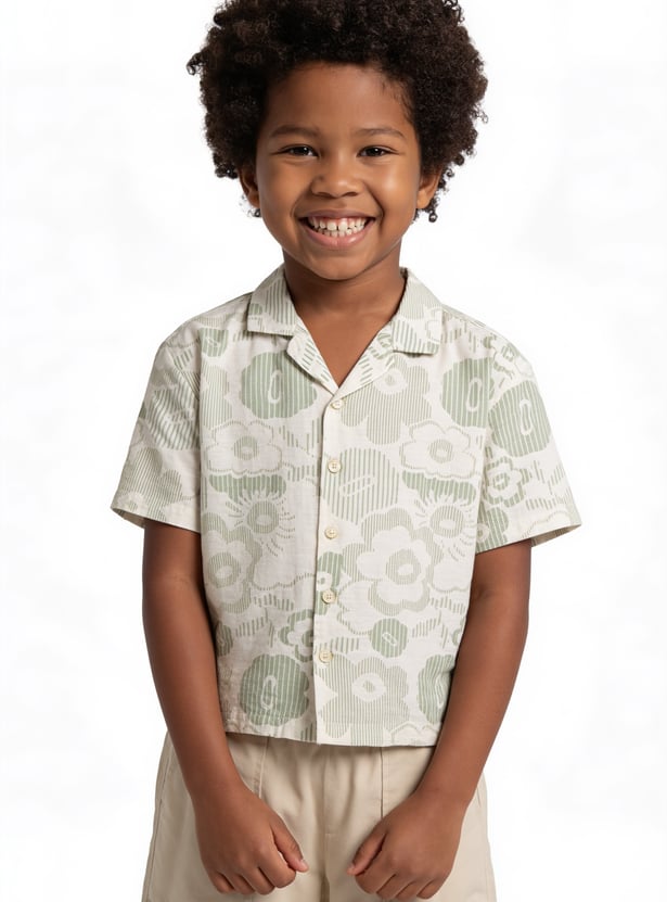 Boys Floral Print Resort Shirt