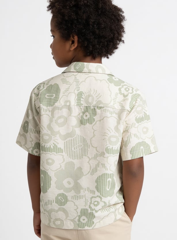 Boys Floral Print Resort Shirt