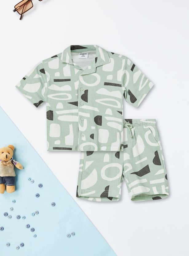 Boys Printed Shorts Set