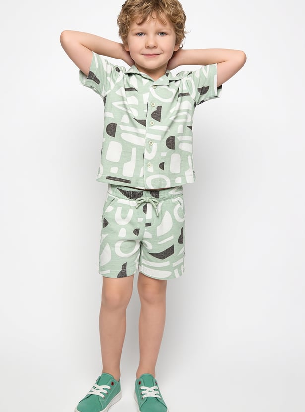 Boys Printed Shorts Set