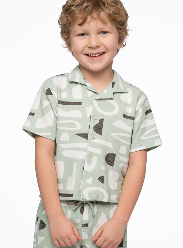 Boys Printed Shorts Set