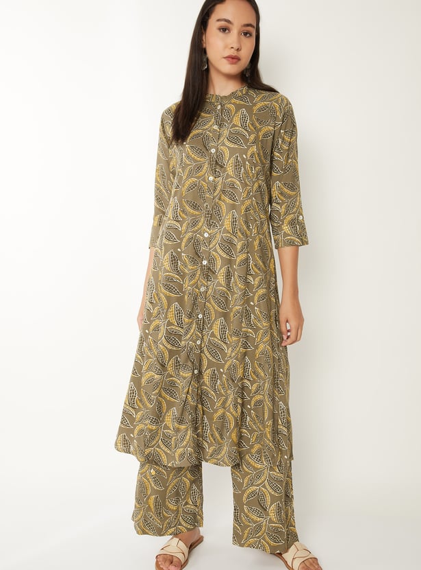 Women Printed Kalidar Kurta Set