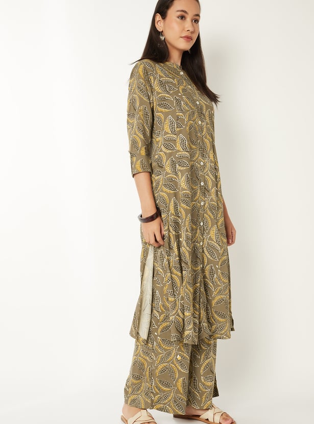 Women Printed Kalidar Kurta Set