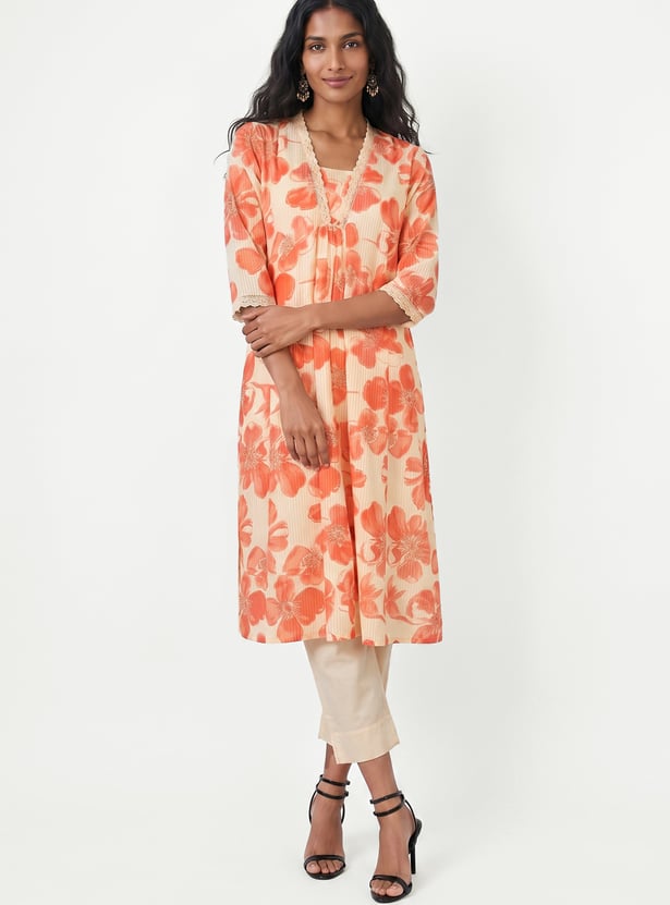 Women Floral Print A-line Kurta Set