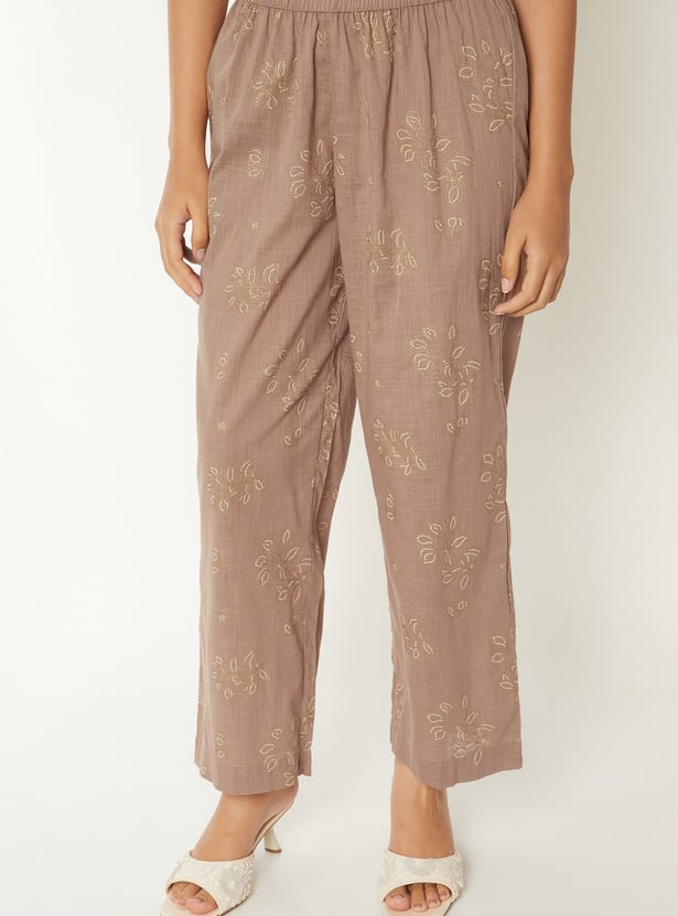 Women Embroidered A-line Kurta Set