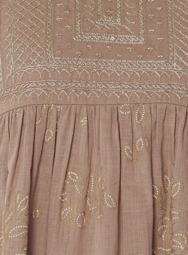 Women Embroidered A-line Kurta Set