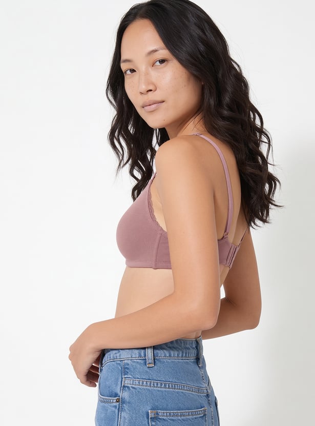 Women Solid Padded Non-Wired T-shirt Bra