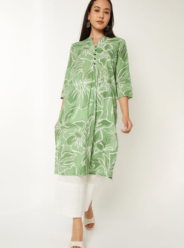 Women Floral Print Straight Kurta