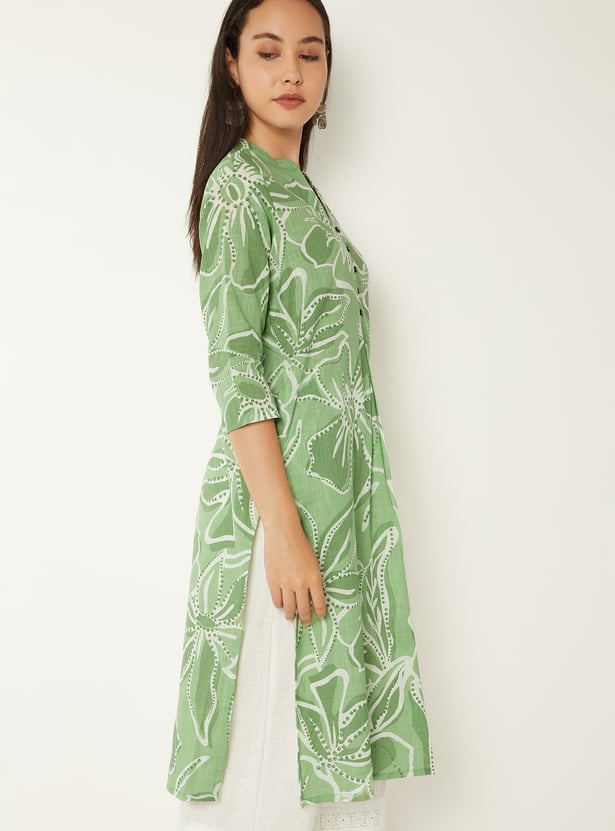 Women Floral Print Straight Kurta