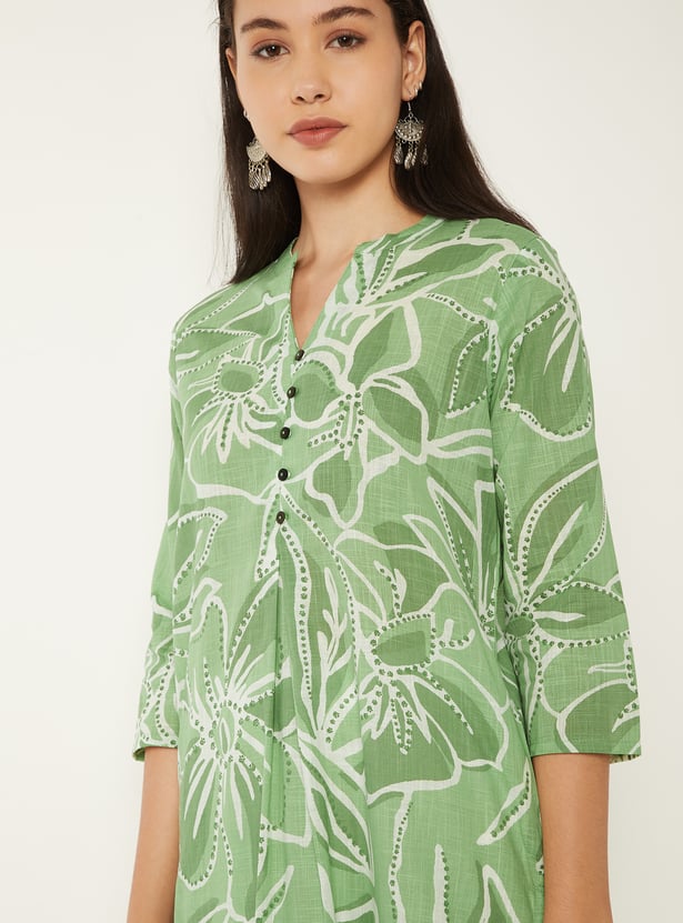 Women Floral Print Straight Kurta