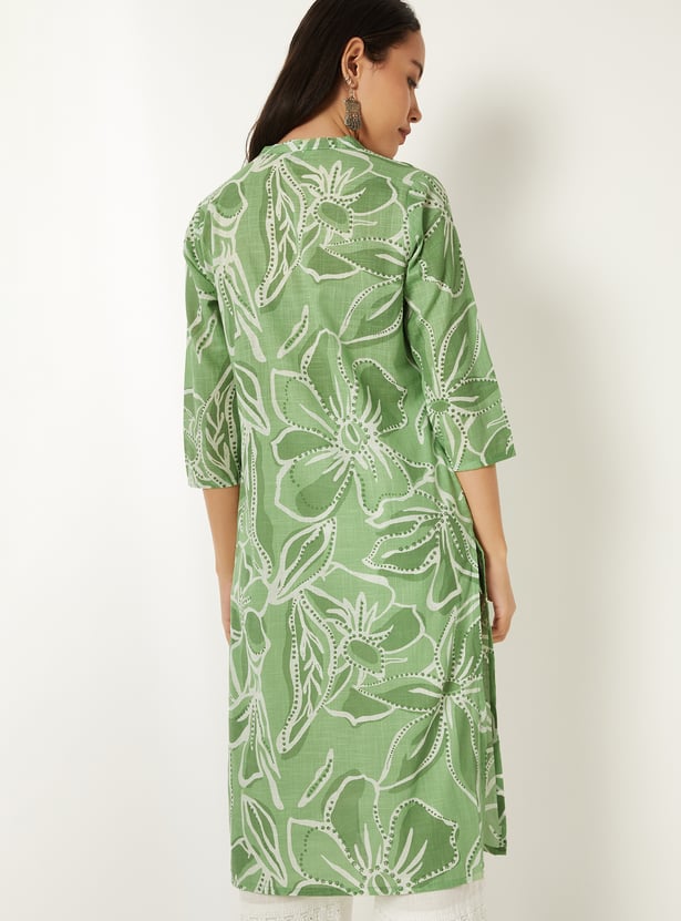 Women Floral Print Straight Kurta