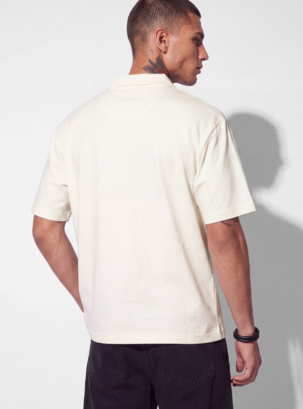 URB_N Men Oversized Printed Polo T-shirt