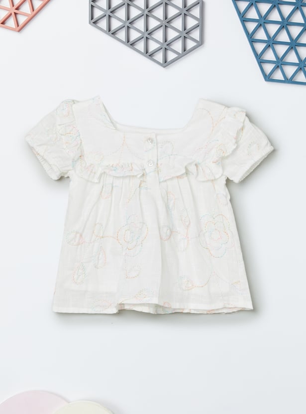 Girls Embroidered Trousers Set