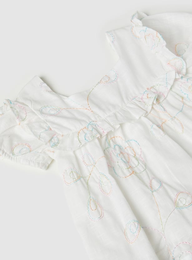 Girls Embroidered Trousers Set