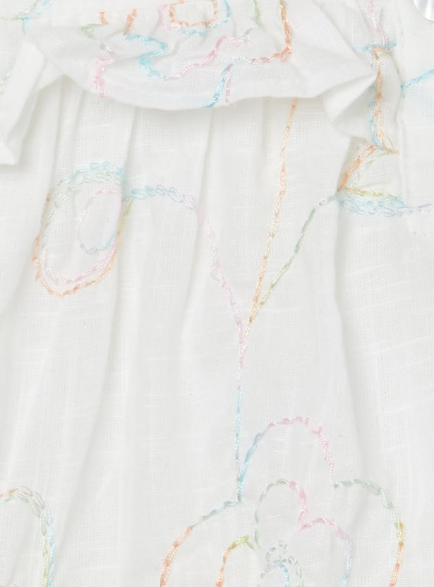 Girls Embroidered Trousers Set