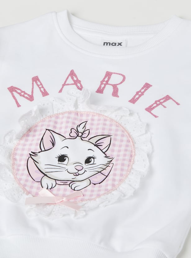 Girls Marie Character Print T-shirt with Trousers Set