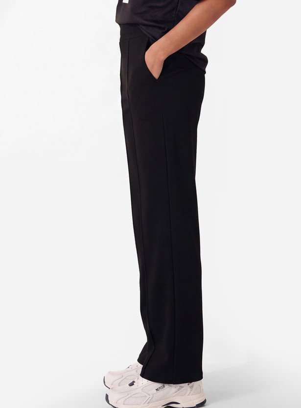 Women Pintuck Wide Leg Sports Track Pants