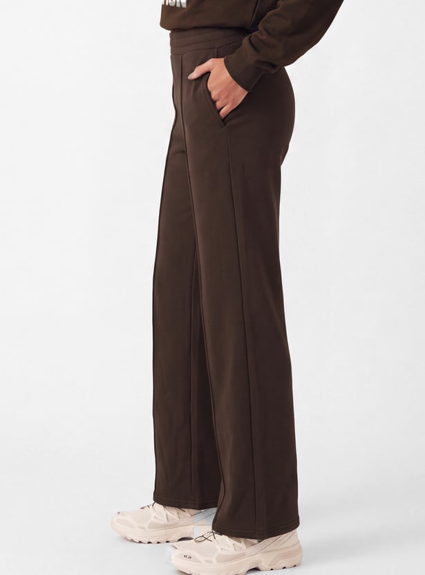 Women Pintuck Wide Leg Sports Track Pants