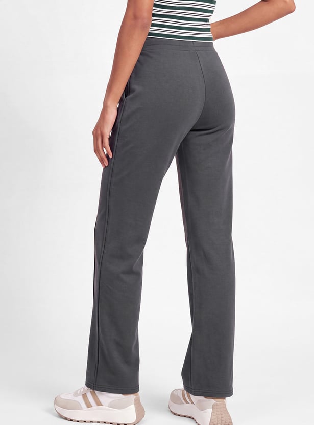 Women Pintuck Wide Leg Sports Track Pants