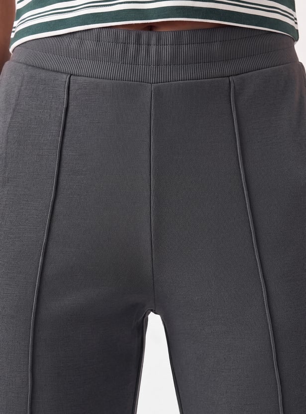 Women Pintuck Wide Leg Sports Track Pants