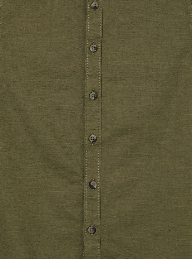 Boys Solid Relaxed Fit Shirt