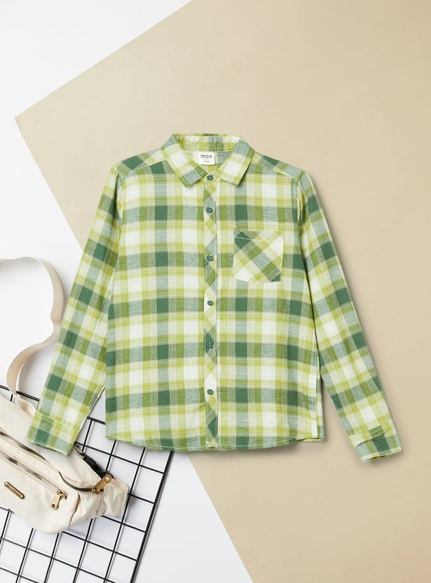 Boys Checked Relaxed Shirt