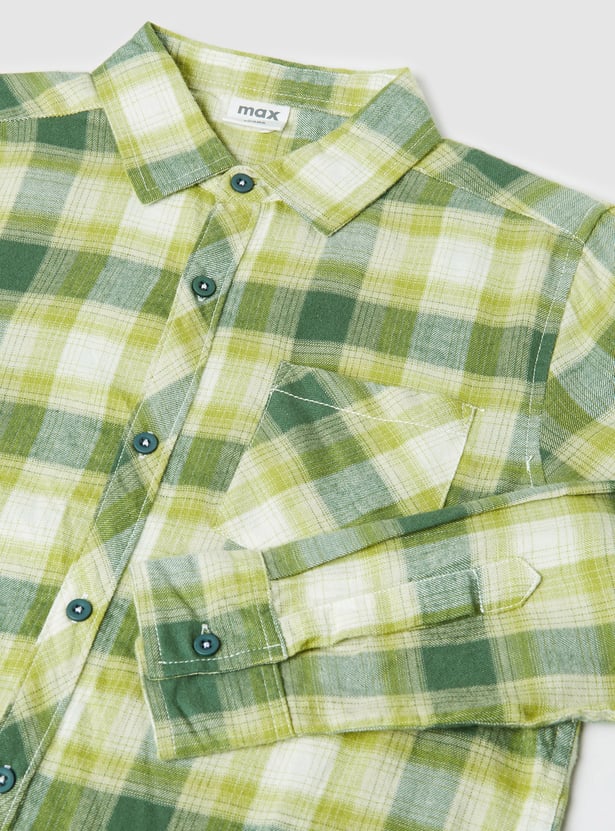 Boys Checked Relaxed Shirt