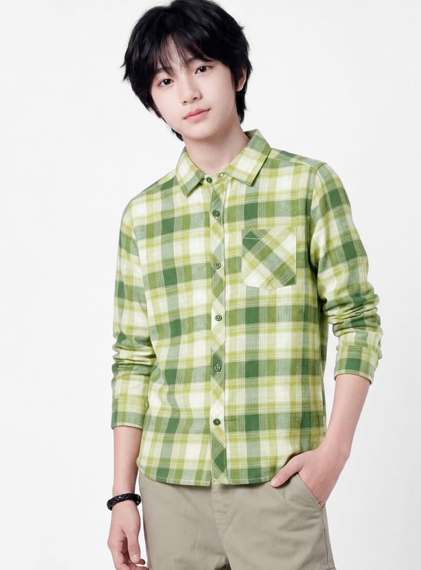 Boys Checked Relaxed Shirt