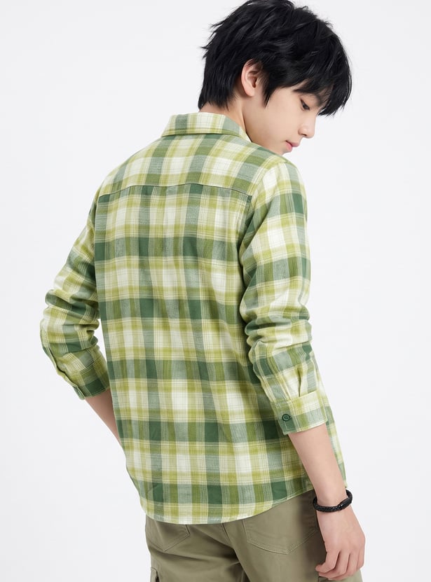 Boys Checked Relaxed Shirt