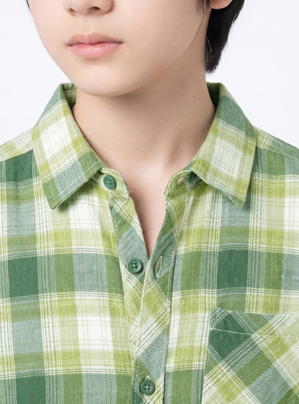Boys Checked Relaxed Shirt
